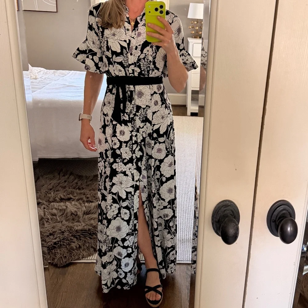 MAEVE Anthropologie Floral Maxi Shirt Dress XS - Picture 2 of 8